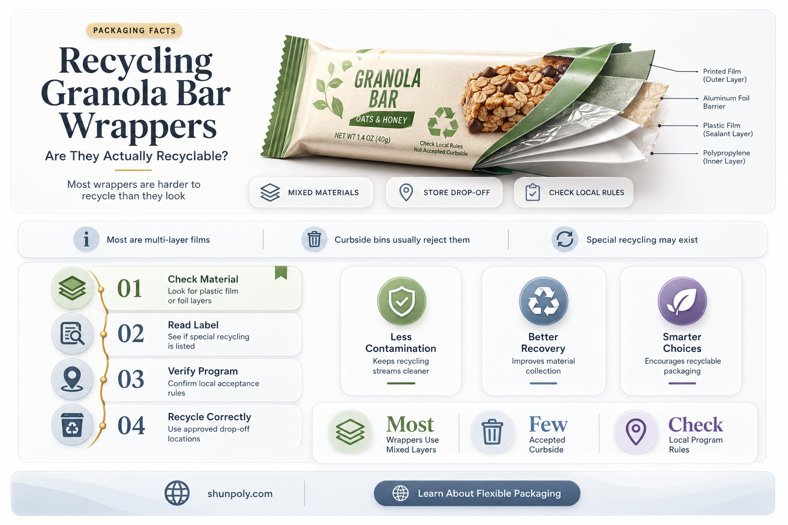 are plastic granola bar wrappers recyclable