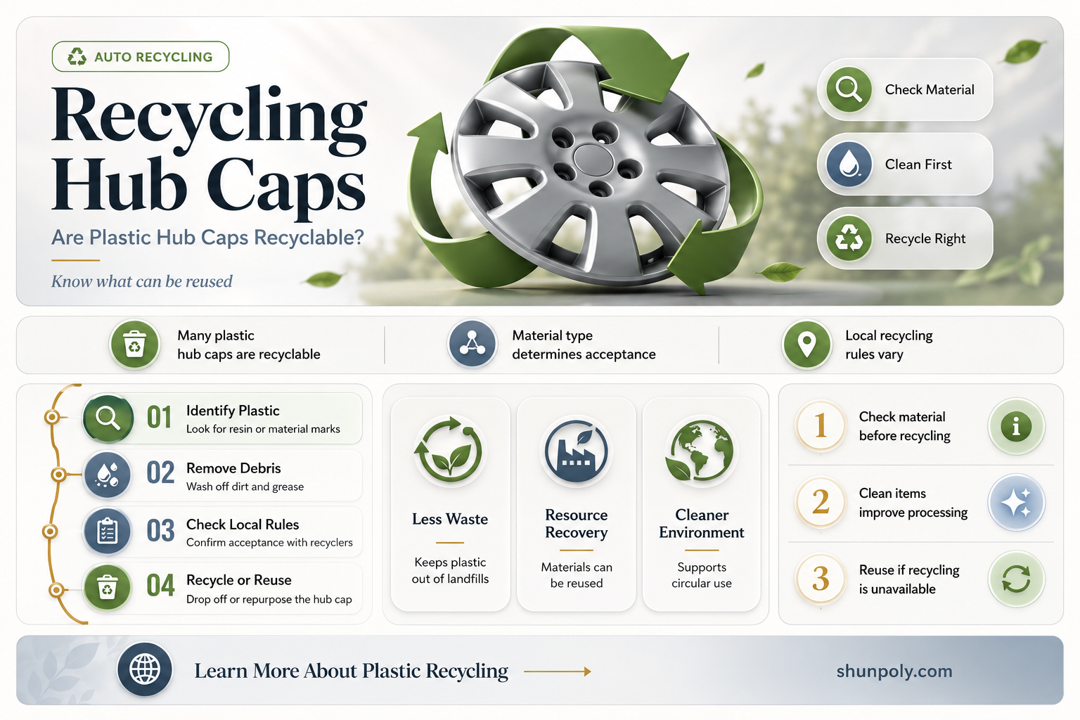 are plastic hub caps recyclable