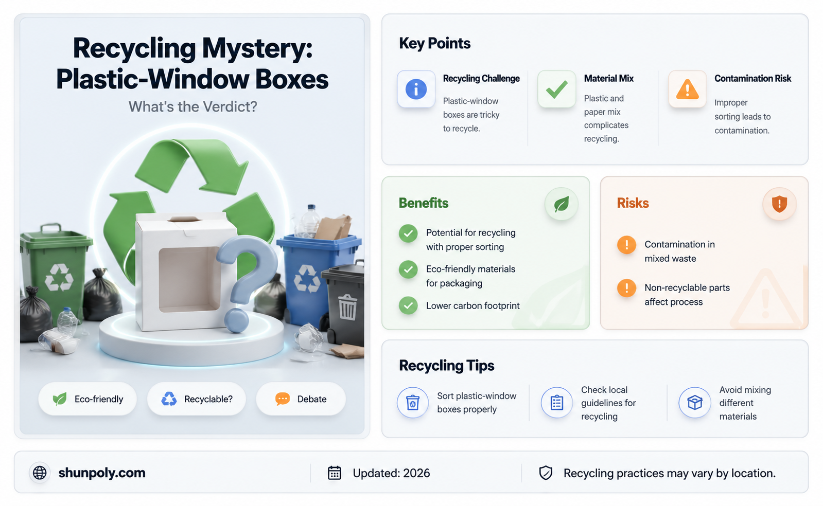 are boxes with plastic windows recyclable
