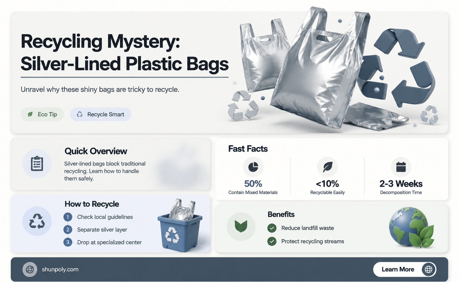 are plastic bag with silver linings recycled