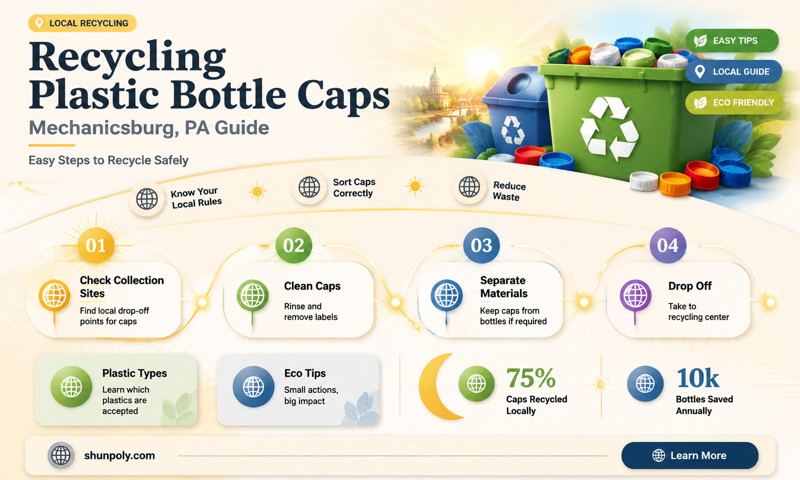 are plastic bottle caps recyclable in mechanicsburg pa