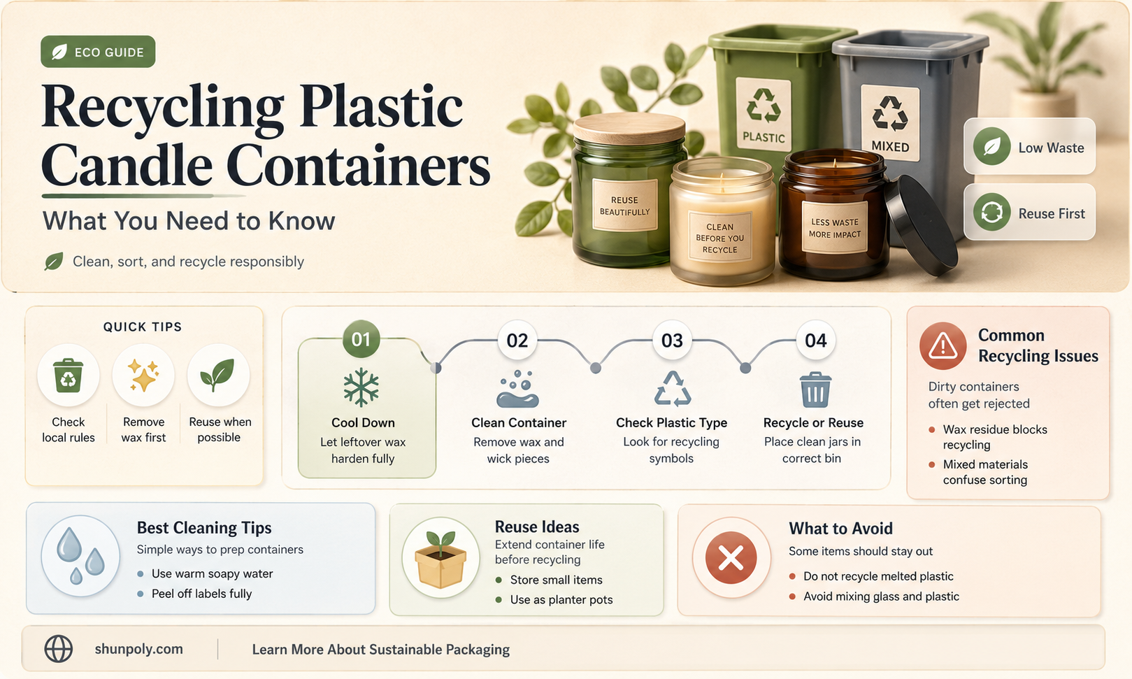 are plastic candle containers recyclable