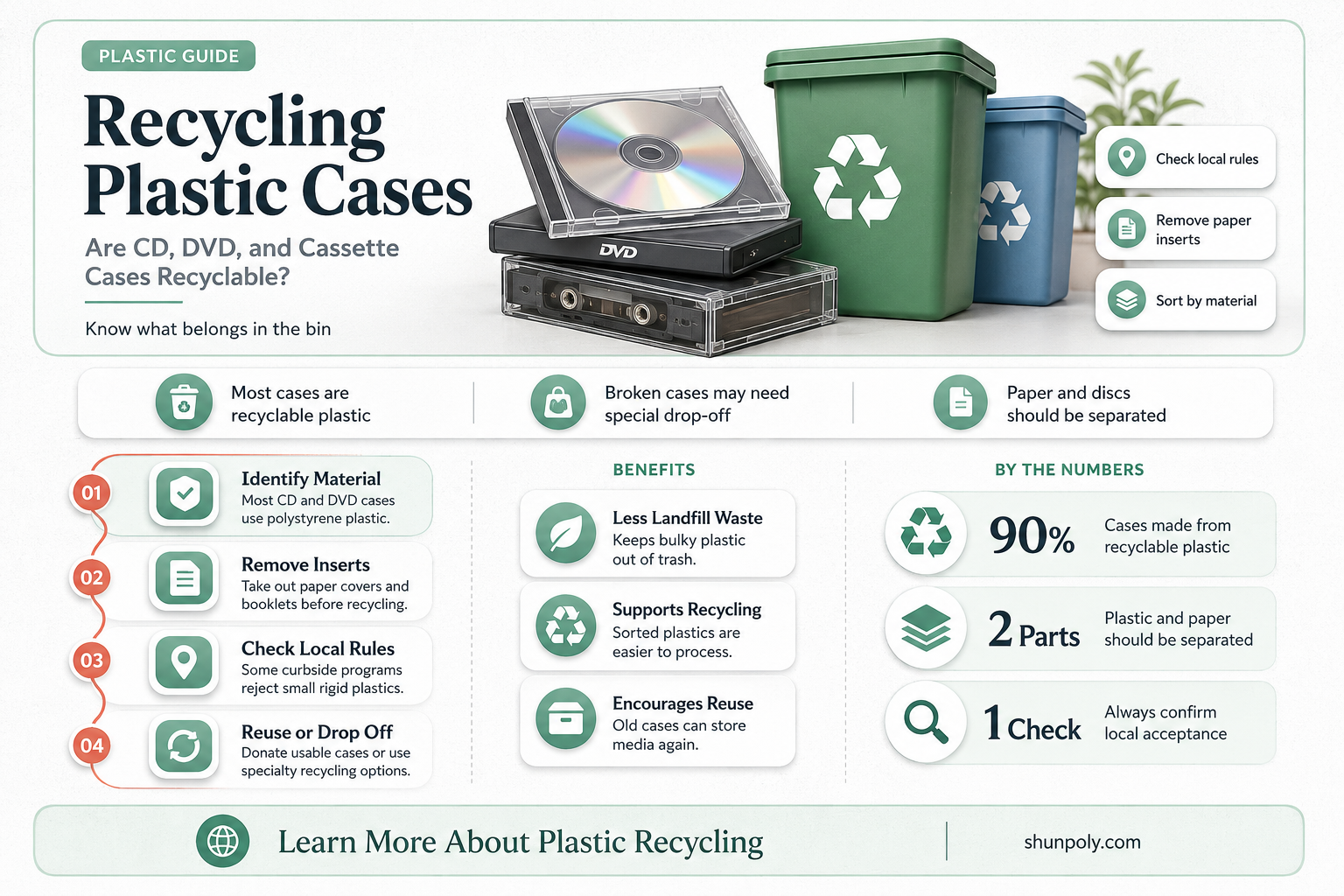 are plastic cassette dv cd cases recycleable