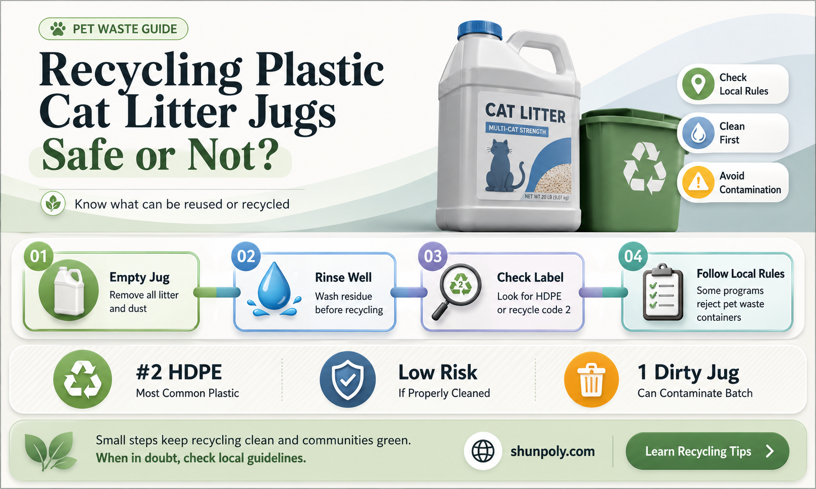 are plastic cat litter jugs ok to recycle