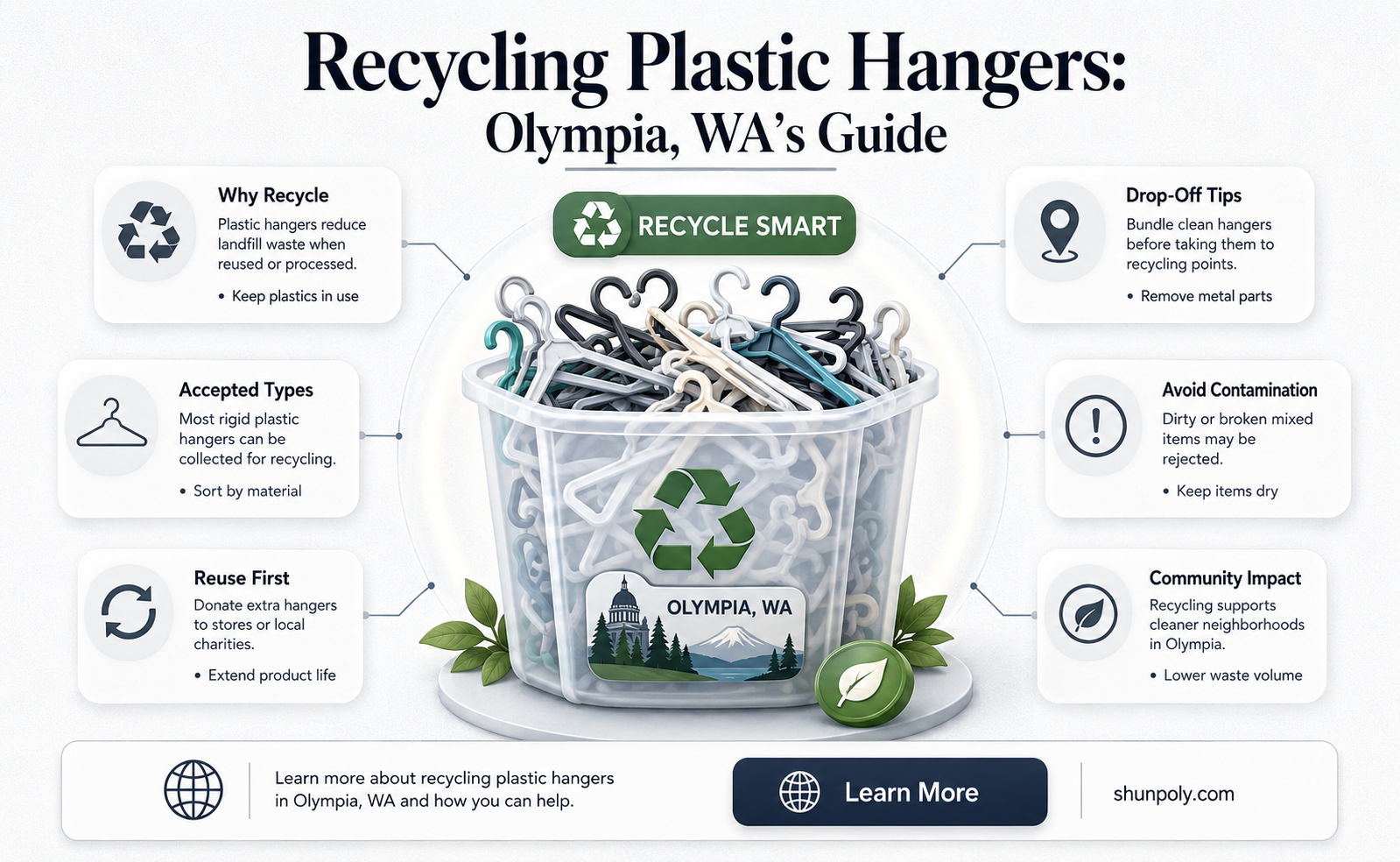 are plastic clothes hangers recyclable in olympia wa
