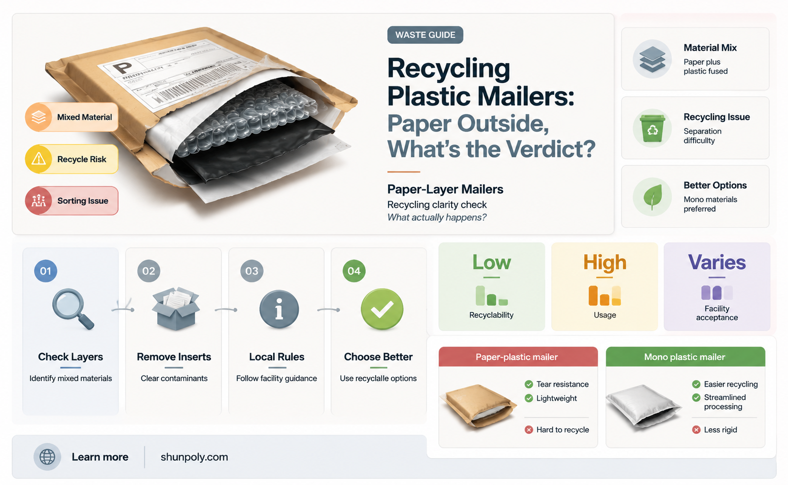 are plastic mailers with paper on the outside recyclable