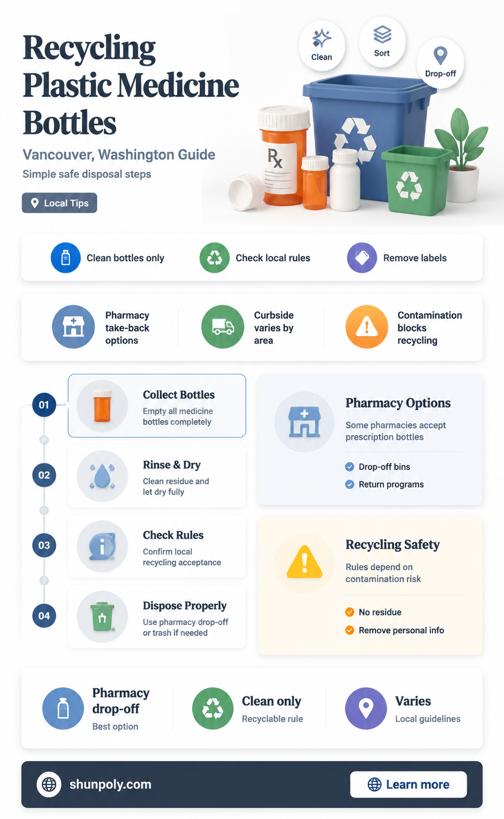 are plastic medicine bottles recyclable in vancouver washington