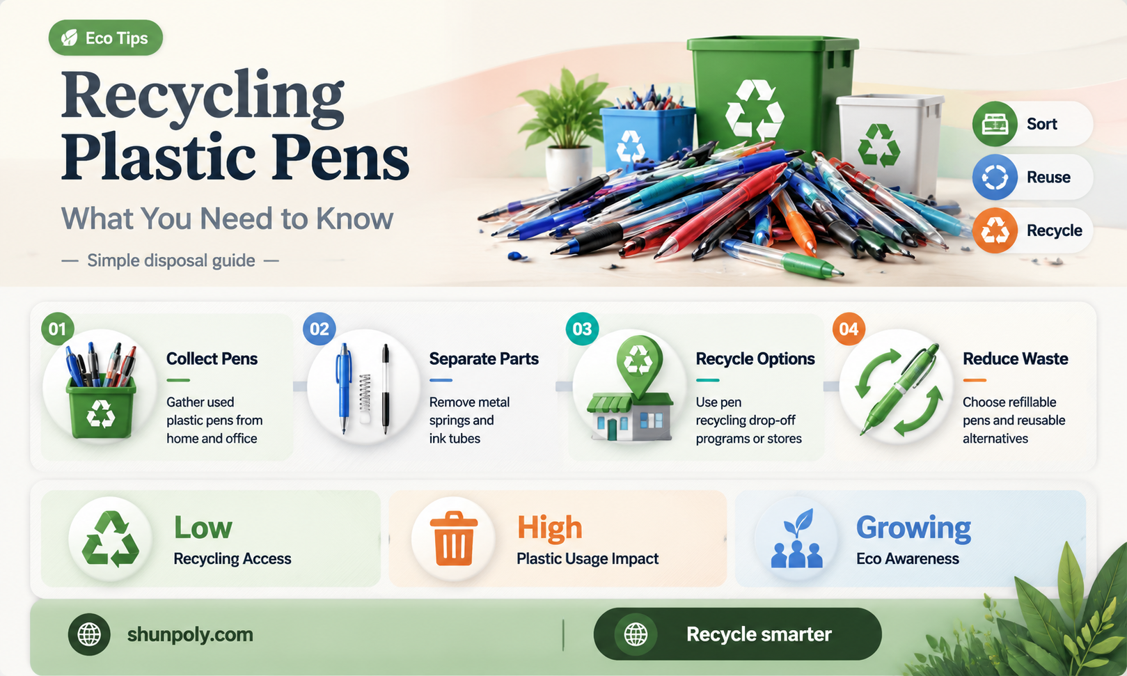 are plastic pens recyclable