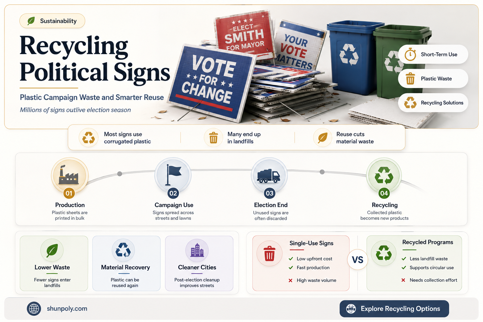 are plastic campaign signs recyclable