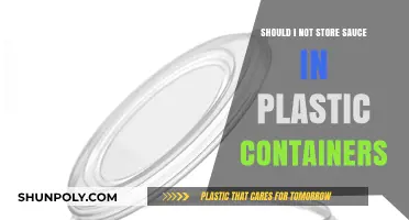 Avoid Plastic Containers for Sauce Storage