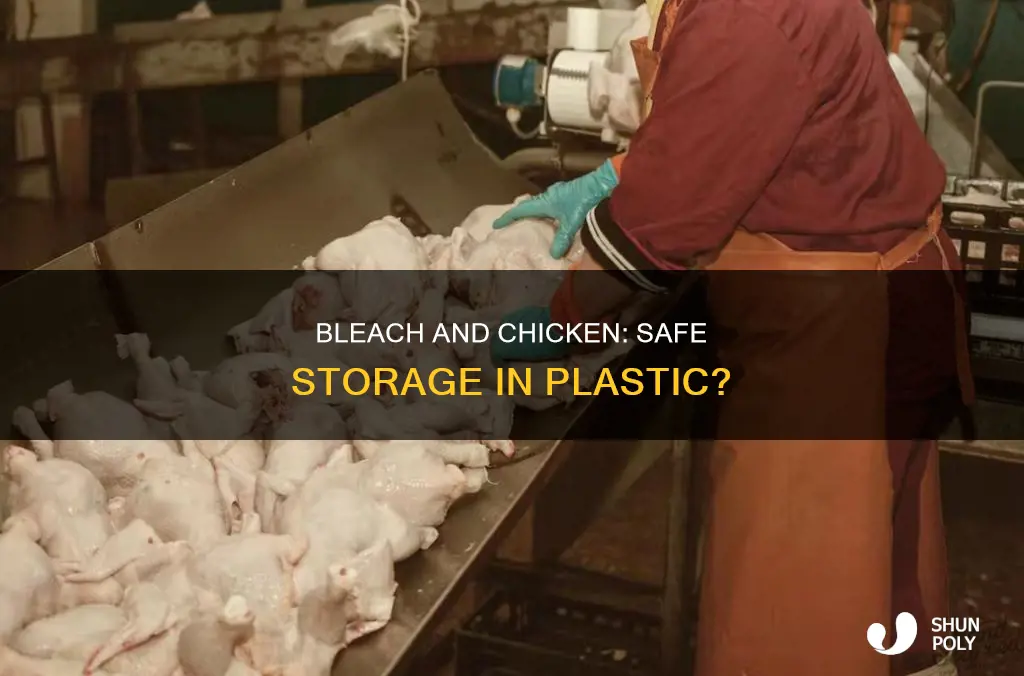 should i put bleach in plastic container after raw chicken