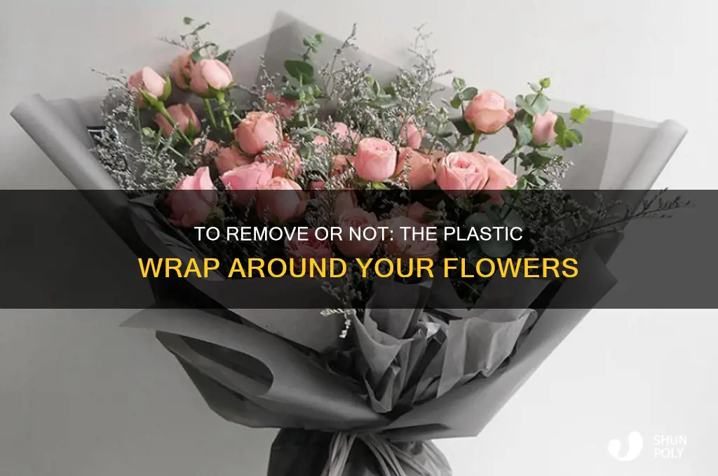 should i remove the plastic around my flowers