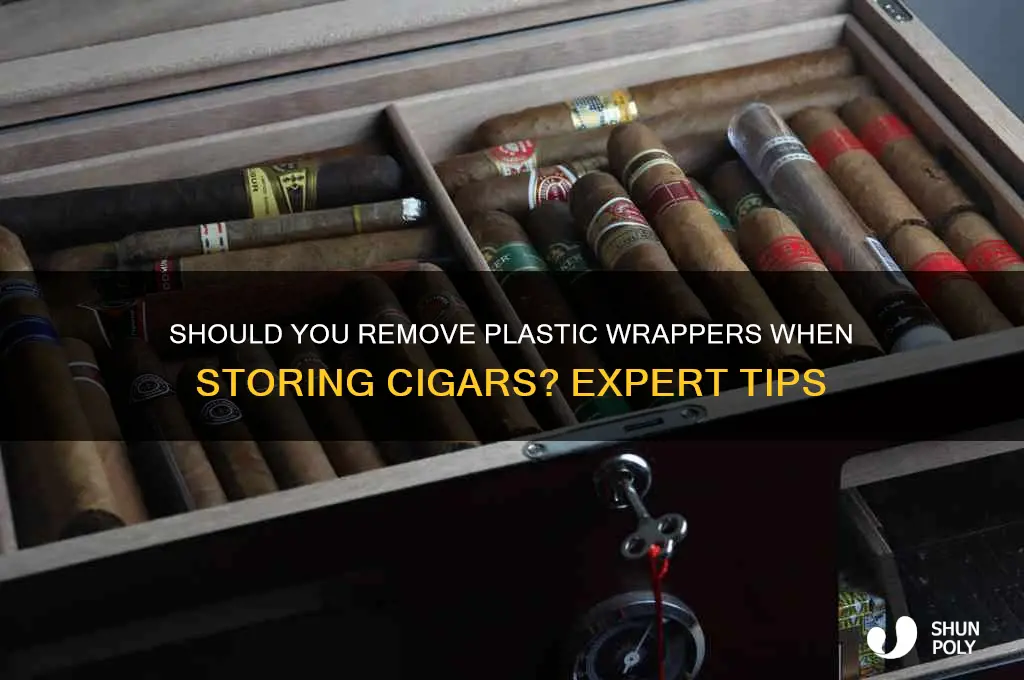 should i remove the plastic wrapper to store my cigars