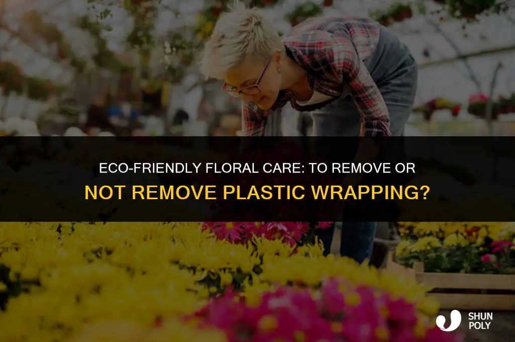 should i take flowers out of the plastic