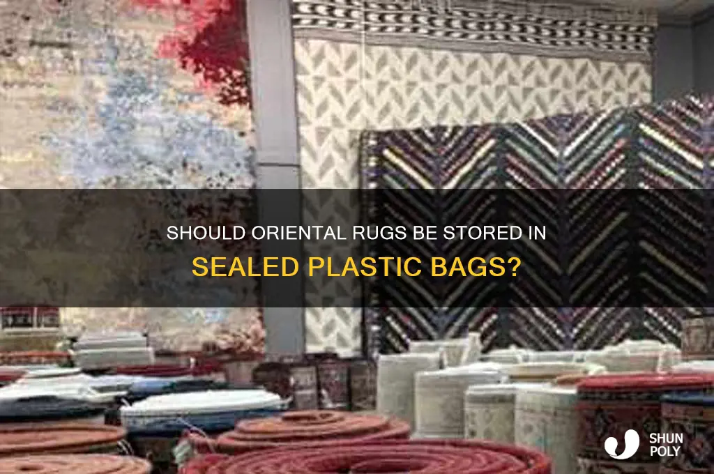 should oriental rugs be stored in a plastic bag sealec