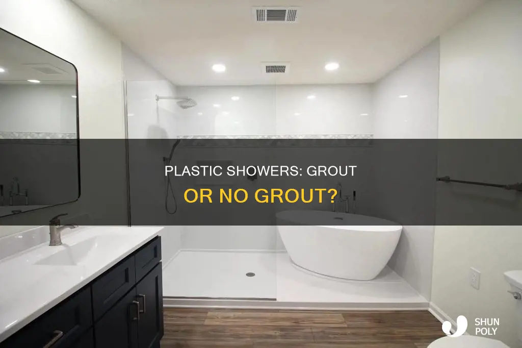 should plastic piece together showers be grouted