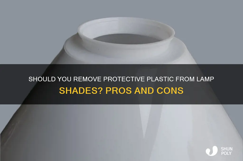 should protective plastic be removed from lamp shades