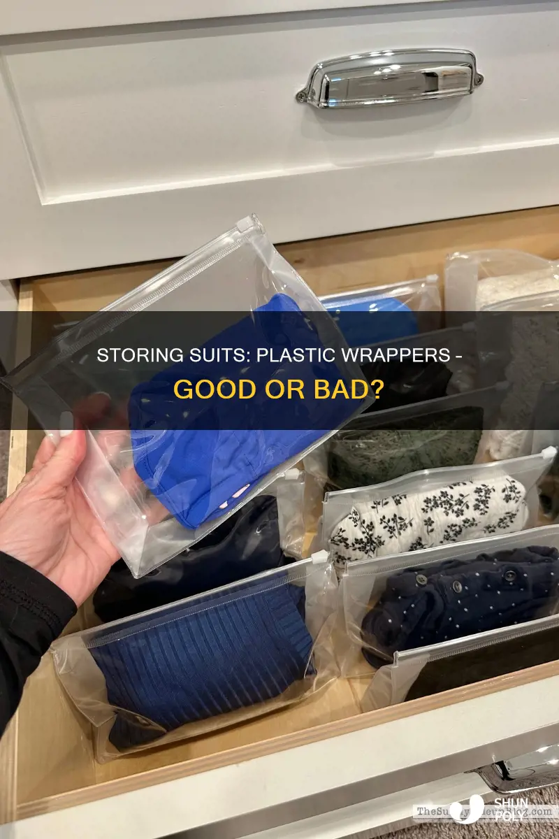 should suits be stored in plastic wrappers