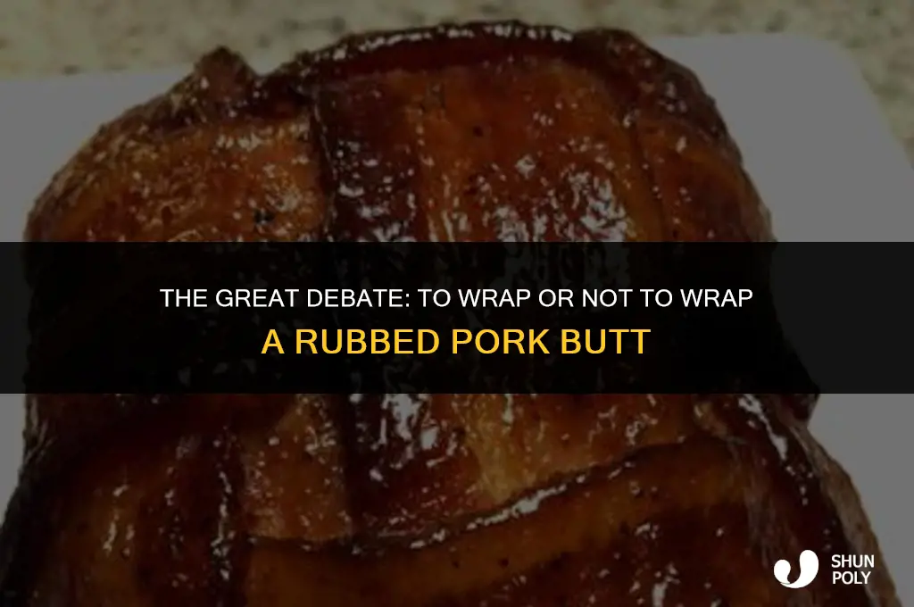 should you wrap a rubbed pork butt in plastic wrap