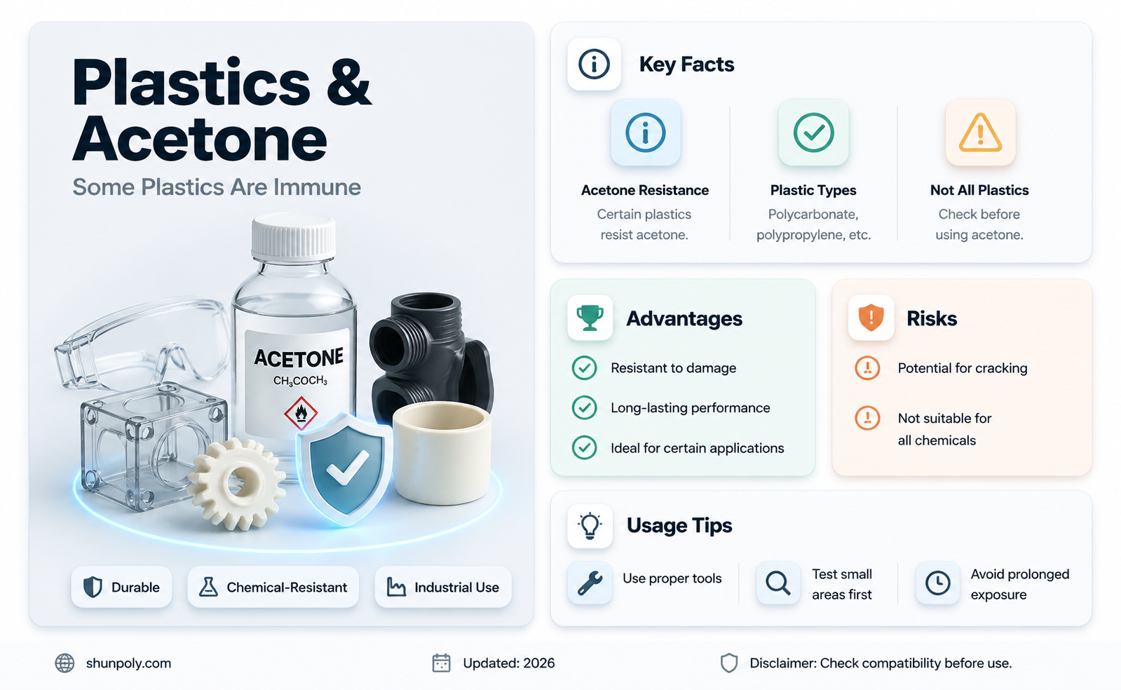 are any plastics not dissolved in acetone