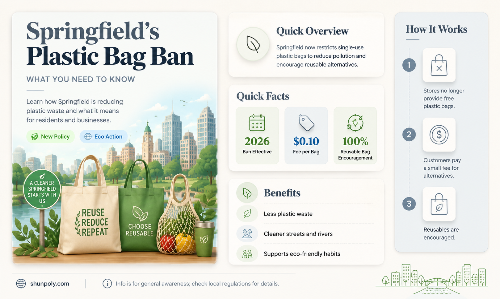 are plastic bags banned in springfeild or