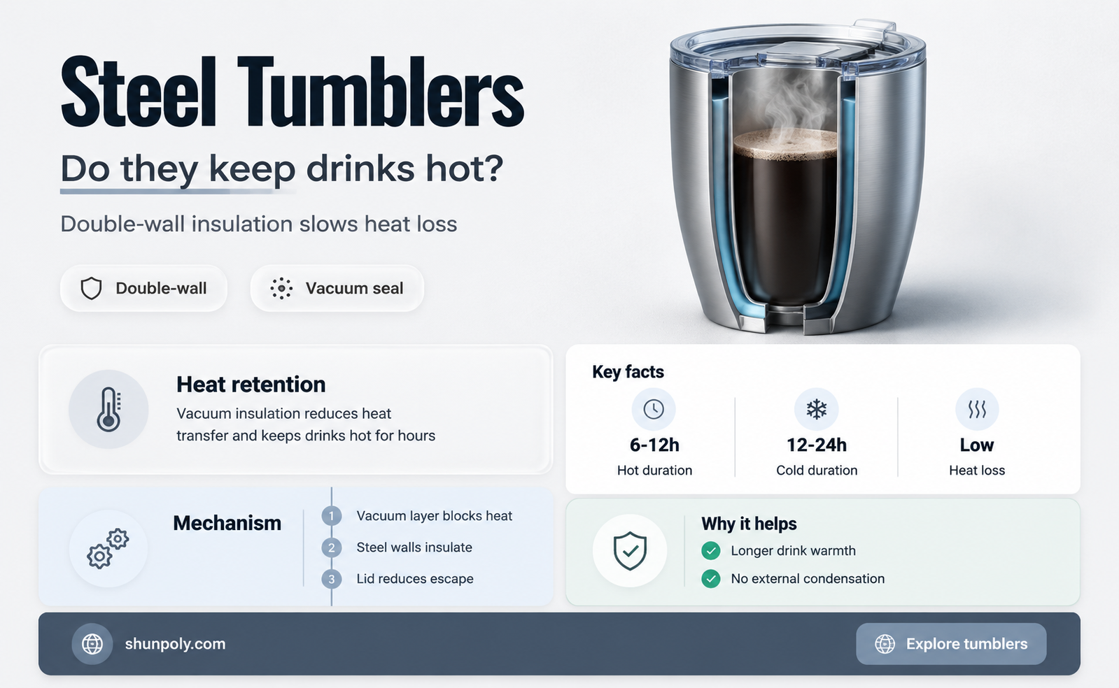 are plastic lined stainless steel tumblers heat