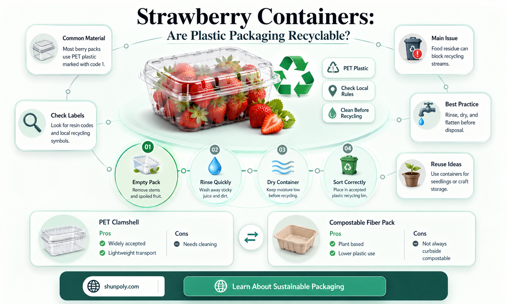 are plastic containeers for strawberries recyclable