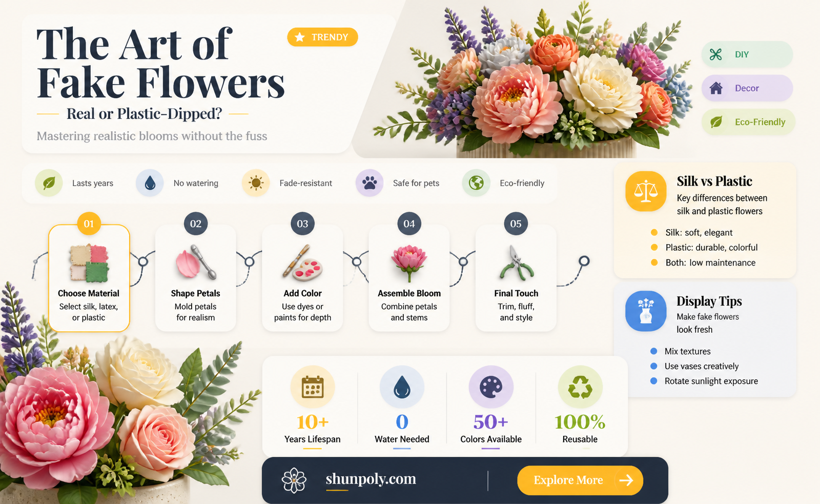 are fake flowers real dipped in plastic