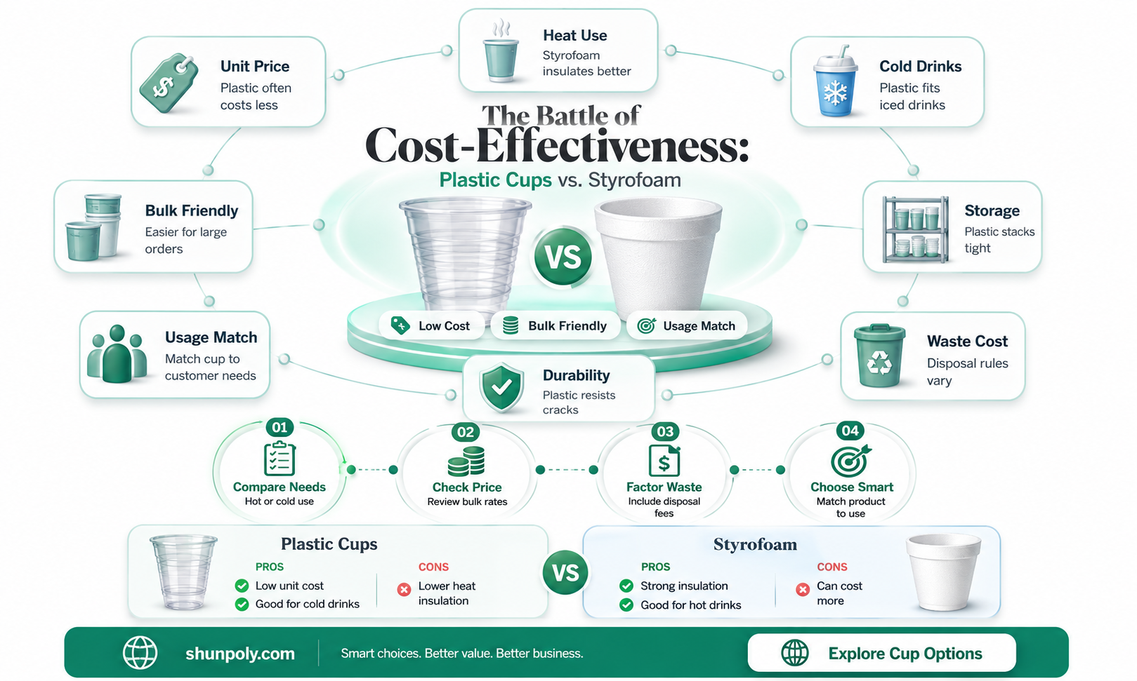 are plastic cups or styrofoam cheaper