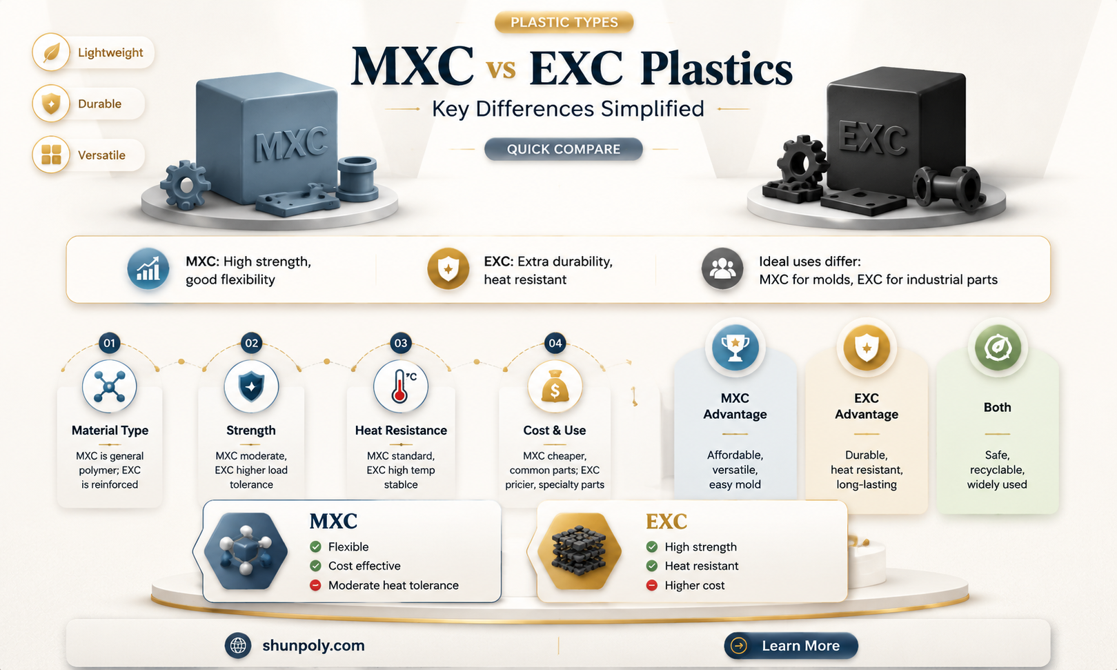 are mxc and exc plastics different