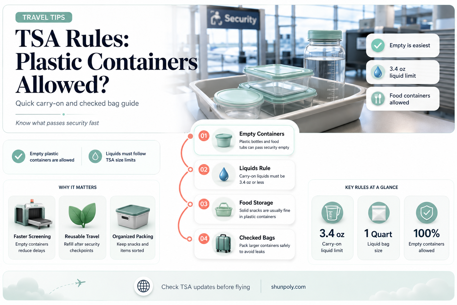 are plastic containers allowed in tsa