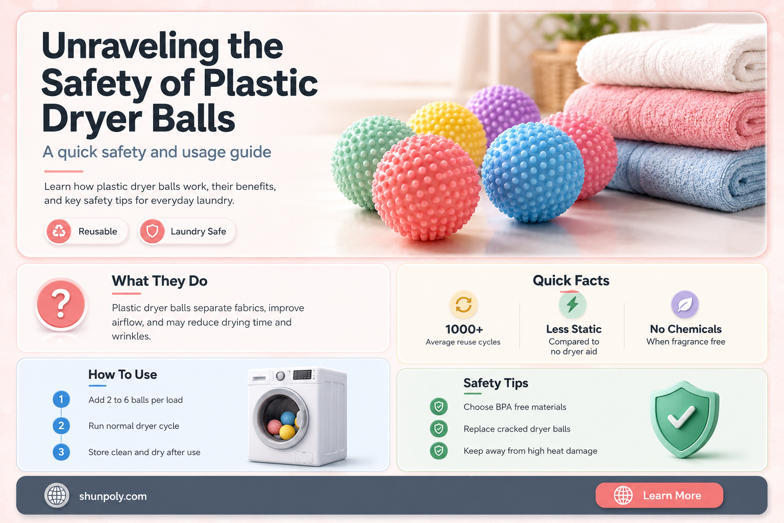 are plastic dryer balls safe