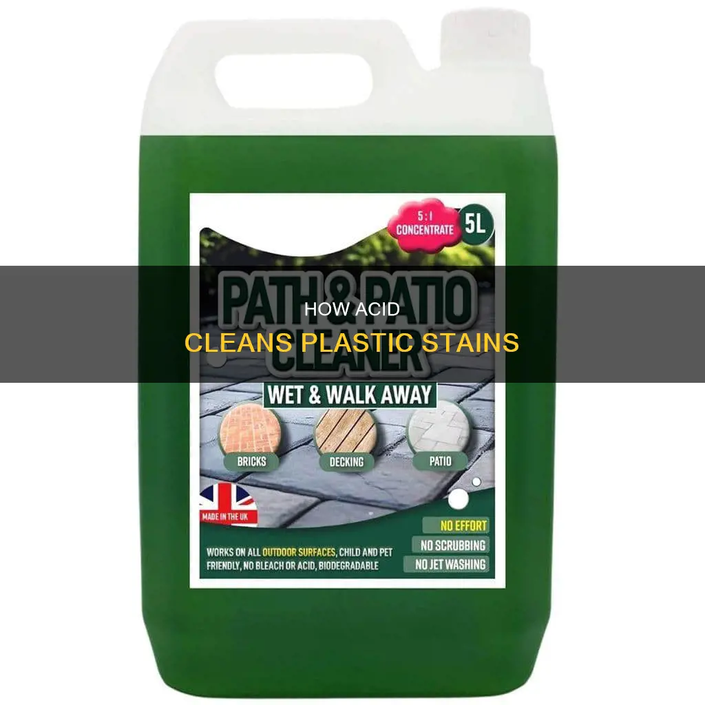 what acid cleans stains on plastic