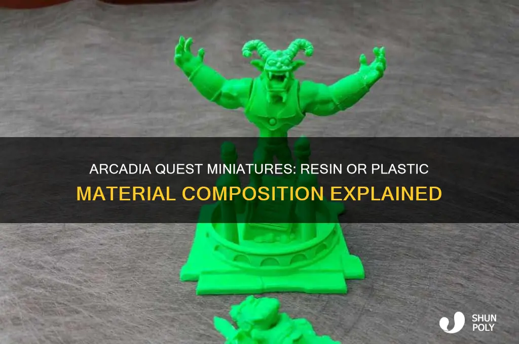 what are arcadia quest miniatures made of resin or plastic