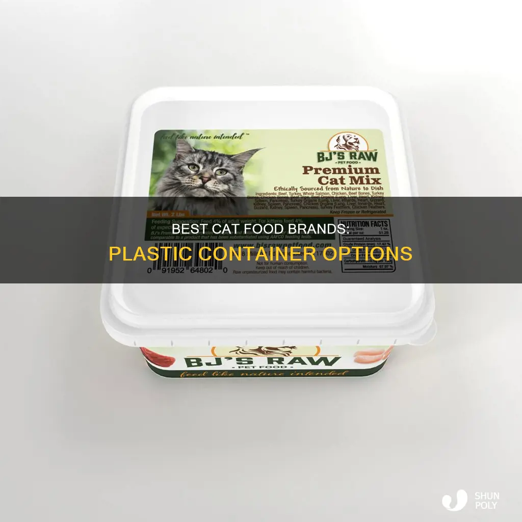 what brand of cat food that comes in plastic container
