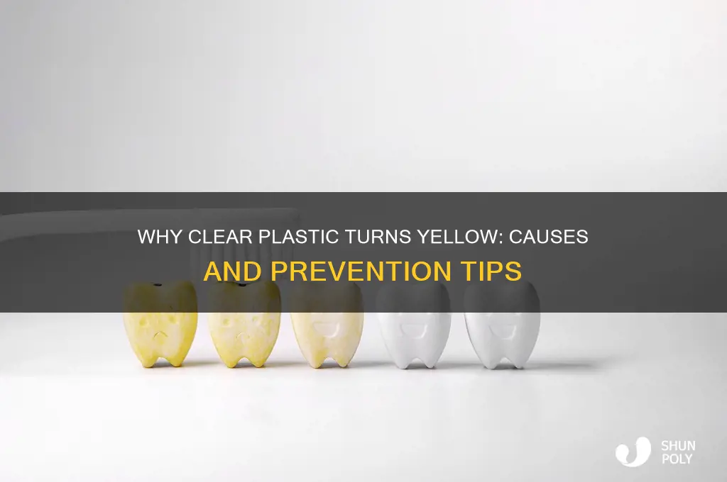 what causes clear plastic to yellow