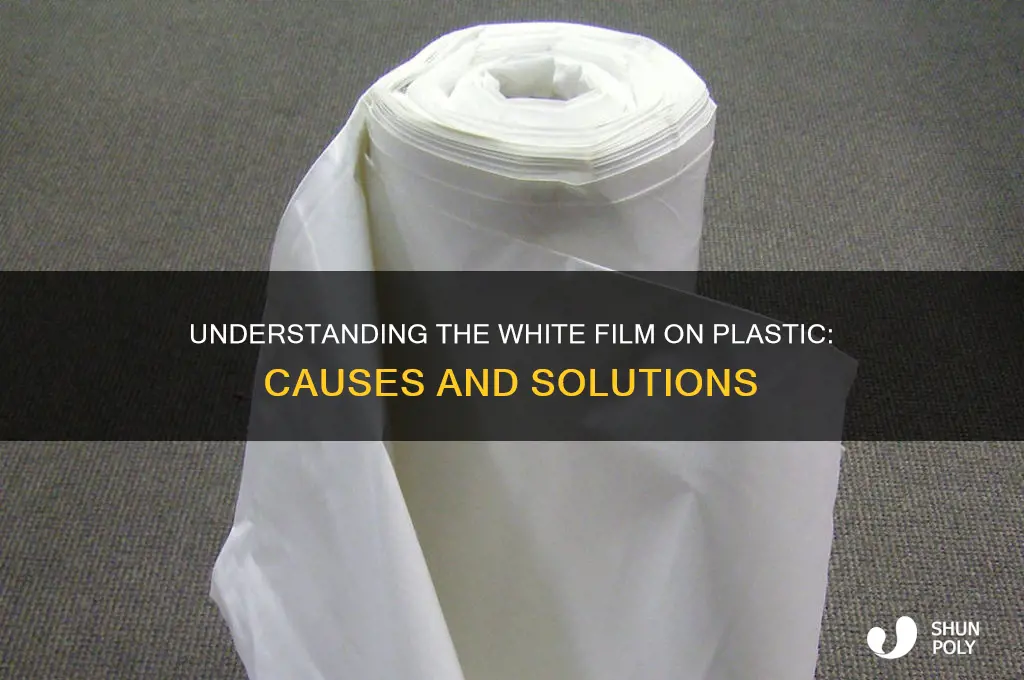what causes the white film on plastic cups and bags