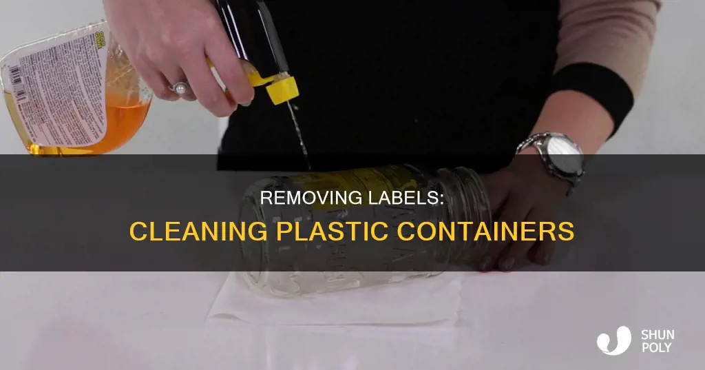 what cleans the label off of plastic containers