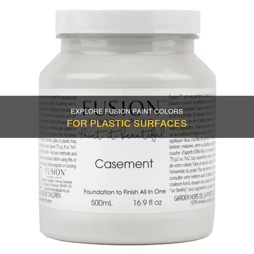 what colors are available in fusion paint for plastic