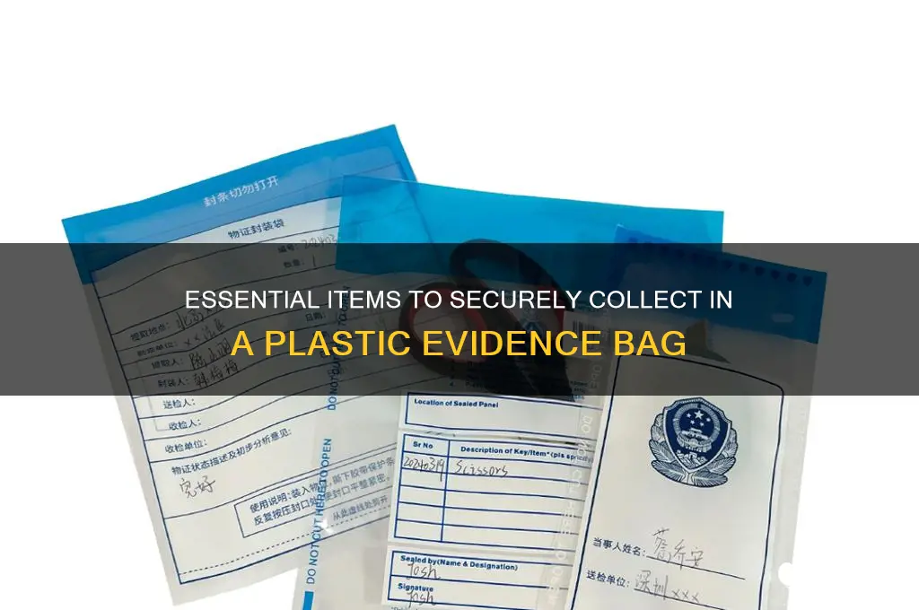what do collect in a plastic evidence bag