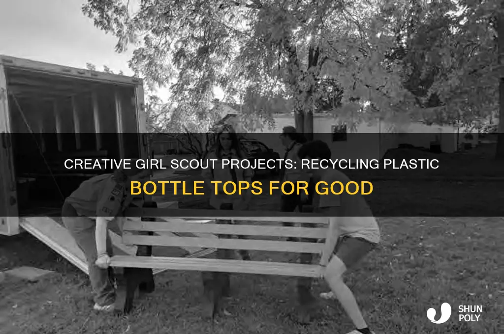 what do girl scouts do with plastic bottle tops
