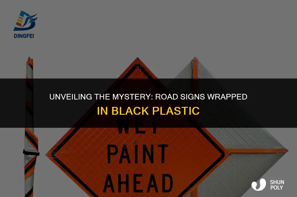 what do road signs wrapped in black plastic mean