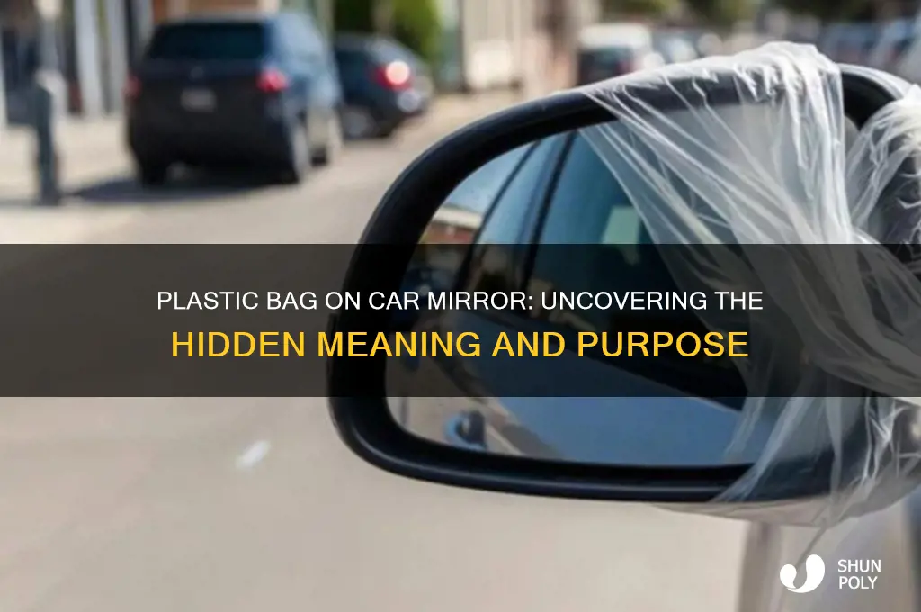 what does a plastic bag on a car mirror mean