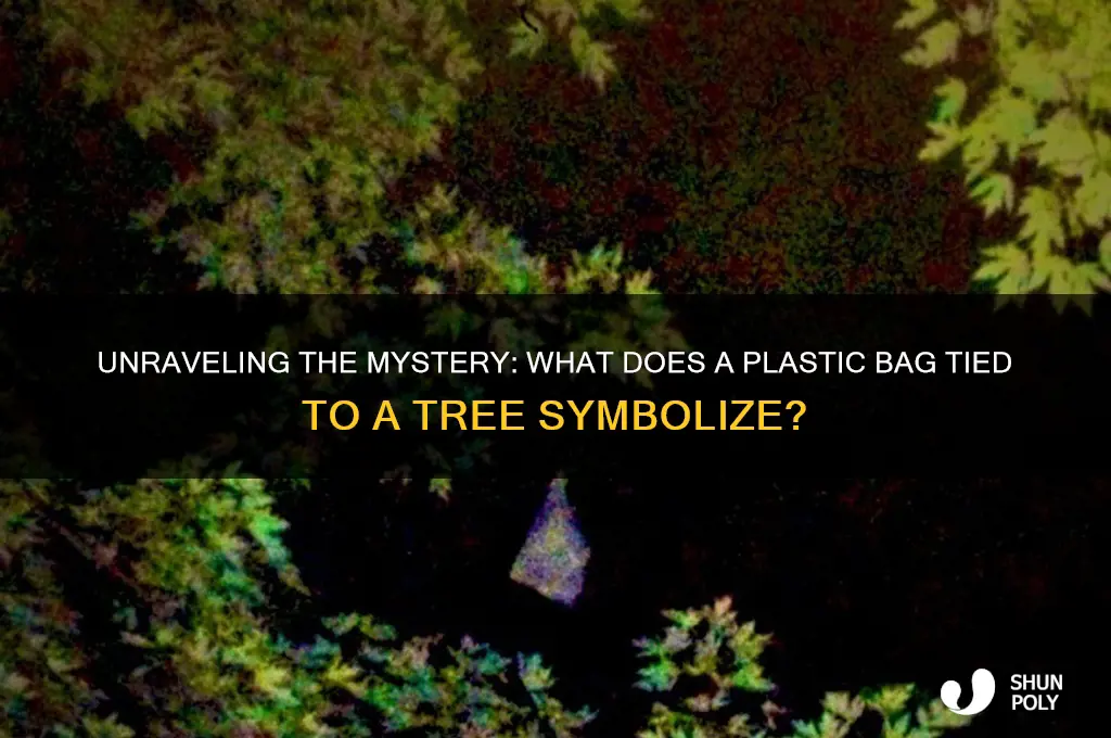 what does a plastic bag tied to a tree mean