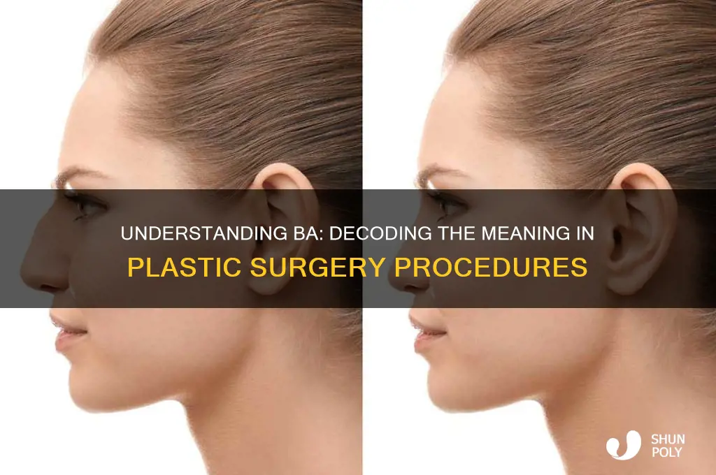 what does ba stand for in terms of plastic surgery