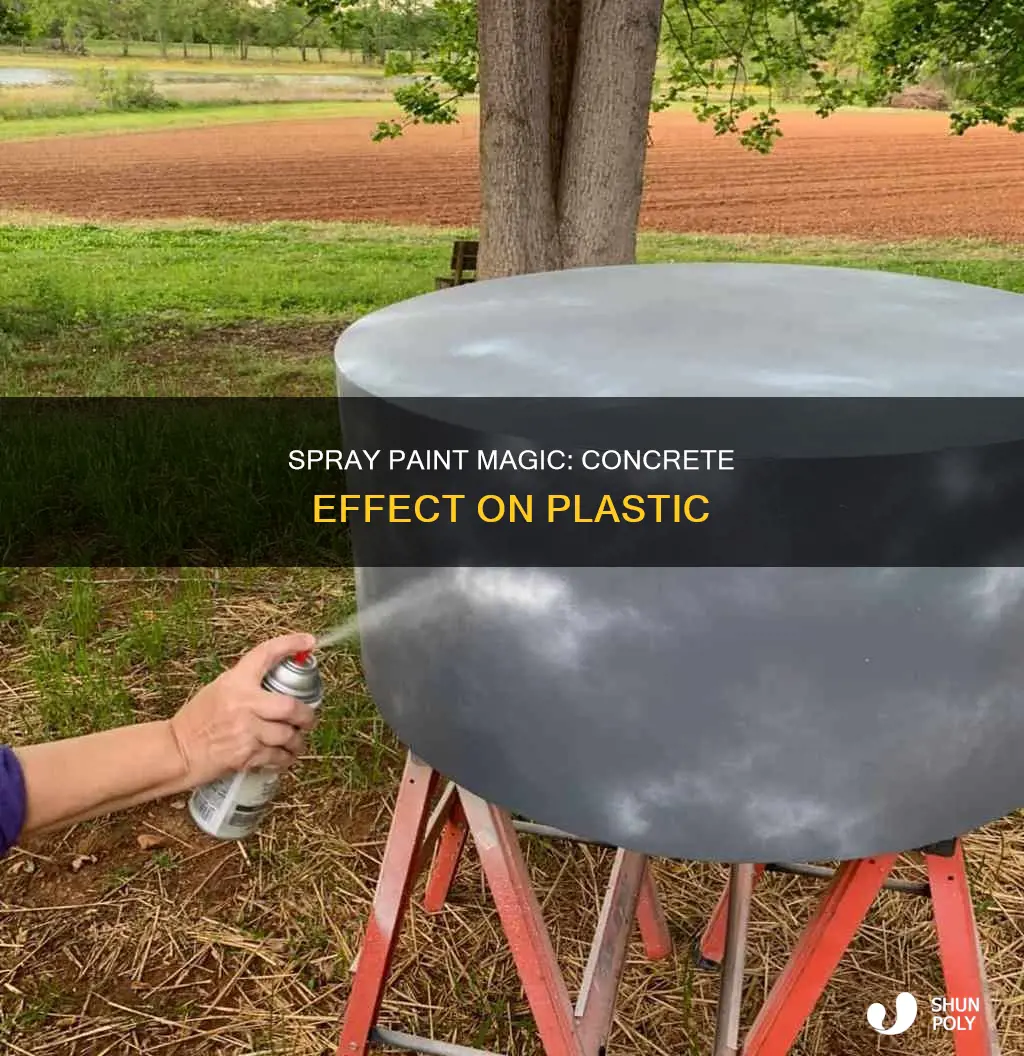 what does concrete spray paint look like on plastic