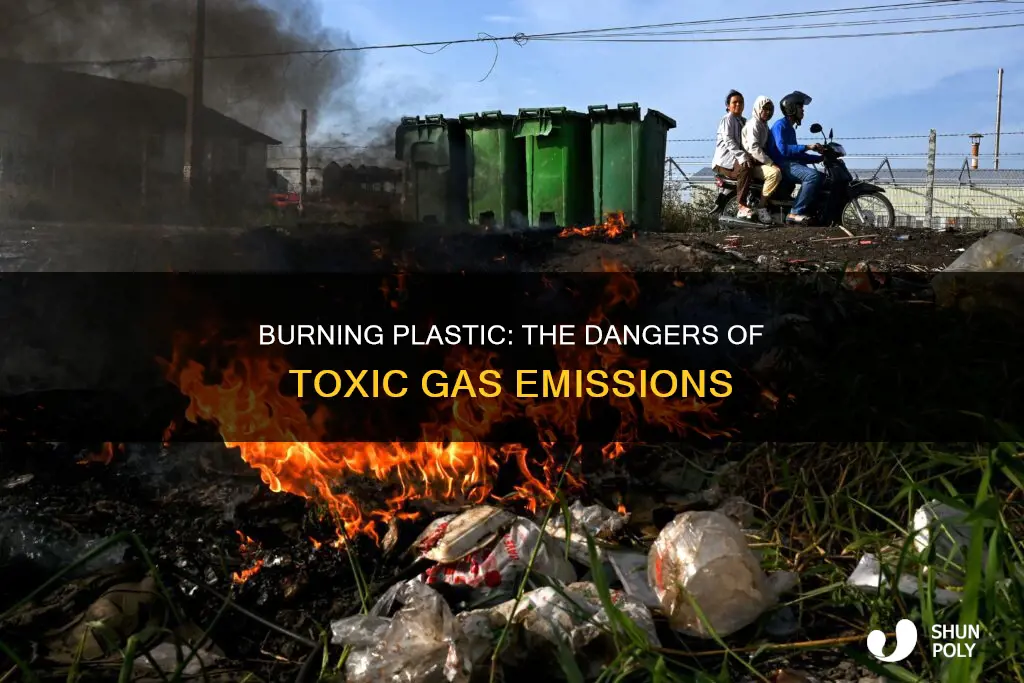 what gas does burning plastic give off