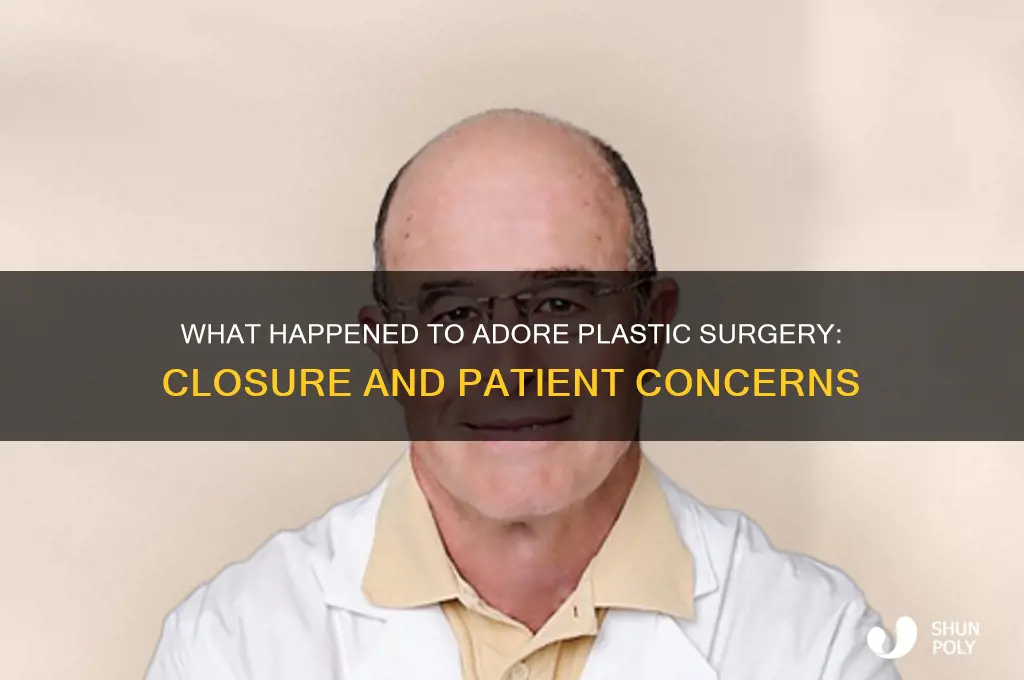 what happened to adore plastic surgery