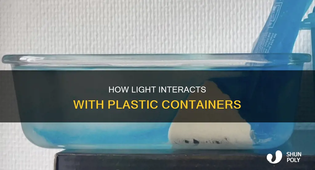 what happens when light hits a plastic container