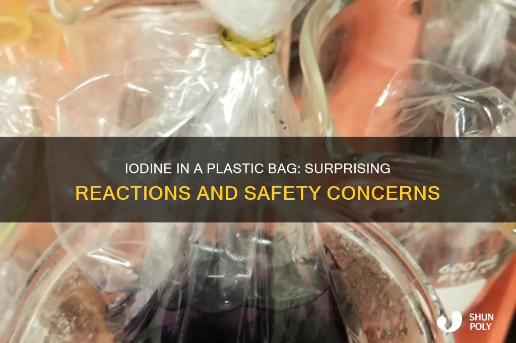 what if iodine was placedinside a plastic bag